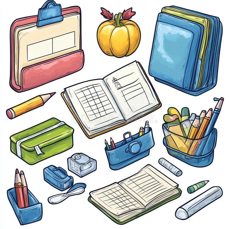 Back to School Essentials royalty free illustration