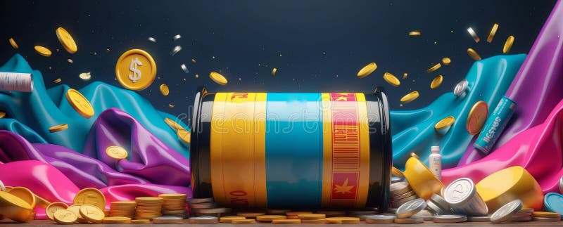 Illustration featuring elements related to fuel and gasoline royalty free illustration