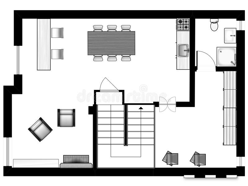 Illustration Floorplan. Floor Plan. Ffloorplanner Stock Illustration