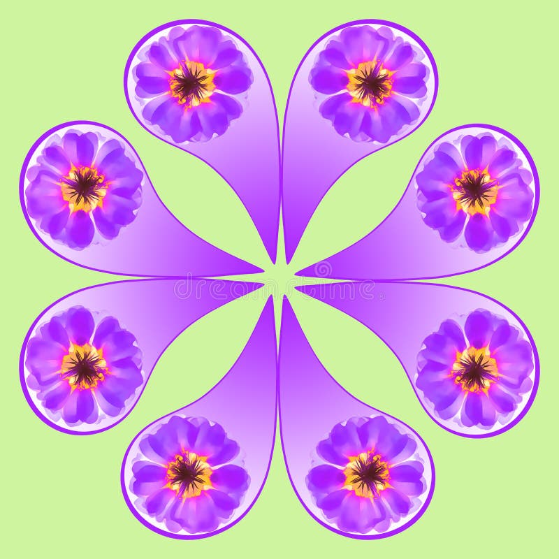 Illustration with Floral Elements. Rain Drops Pattern Stock