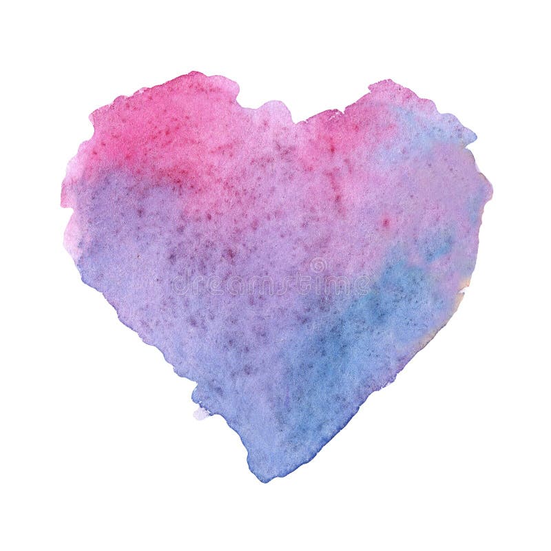 Illustration floue du coeur rose pourpre bleu d'aquarelle par eau carte postale au jour de la Saint-Valentin illustration libre de droits Illustration floue du coeur rose pourpre bleu d'aquarelle par eau carte postale au jour de la Saint-Valentin illustration libre de droits
