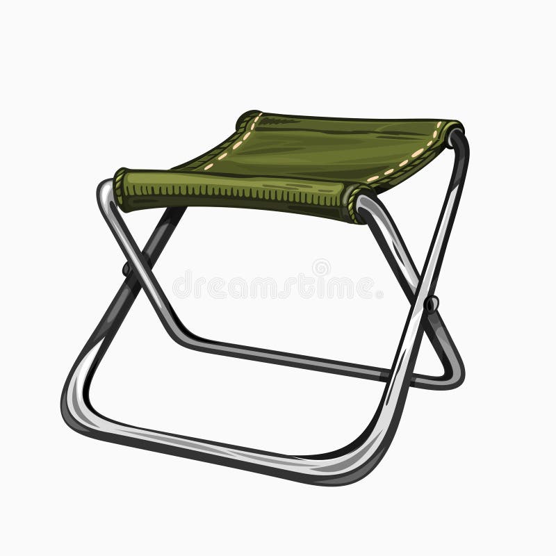 Illustration of folding camp chair on.