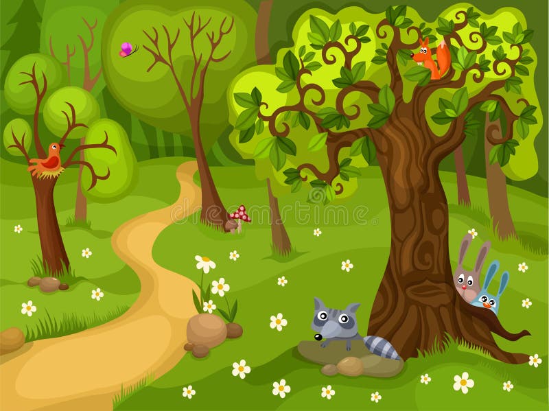 Illustration of a forest background