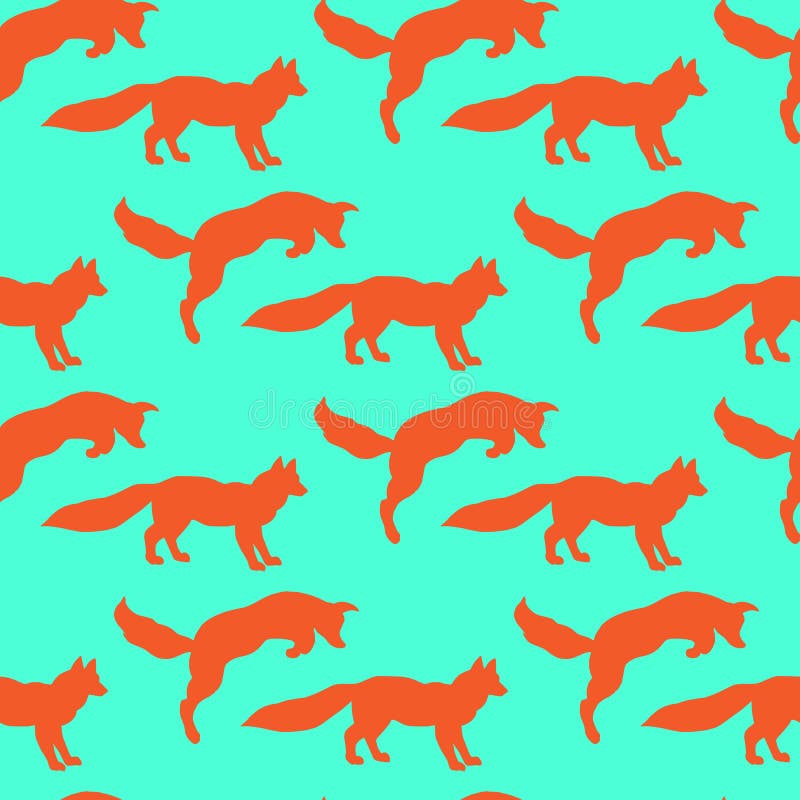 Illustration of foxes. Playing animals. Wild nature. Seamless pattern. stock illustration Illustration of foxes. Playing animals. Wild nature. Seamless pattern. stock illustration