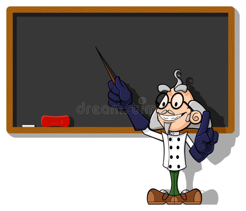 Scientist at chalkboard