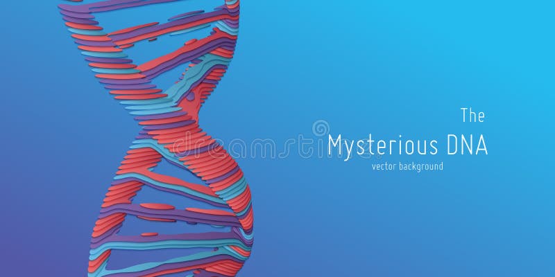 Illustration för dubbel spiral för DNA för vektor abstrakt som papperssnitt Mystisk källa av livbakgrund Genom futuristisk bild royaltyfri illustrationer Illustration för dubbel spiral för DNA för vektor abstrakt som papperssnitt Mystisk källa av livbakgrund Genom futuristisk bild royaltyfri illustrationer