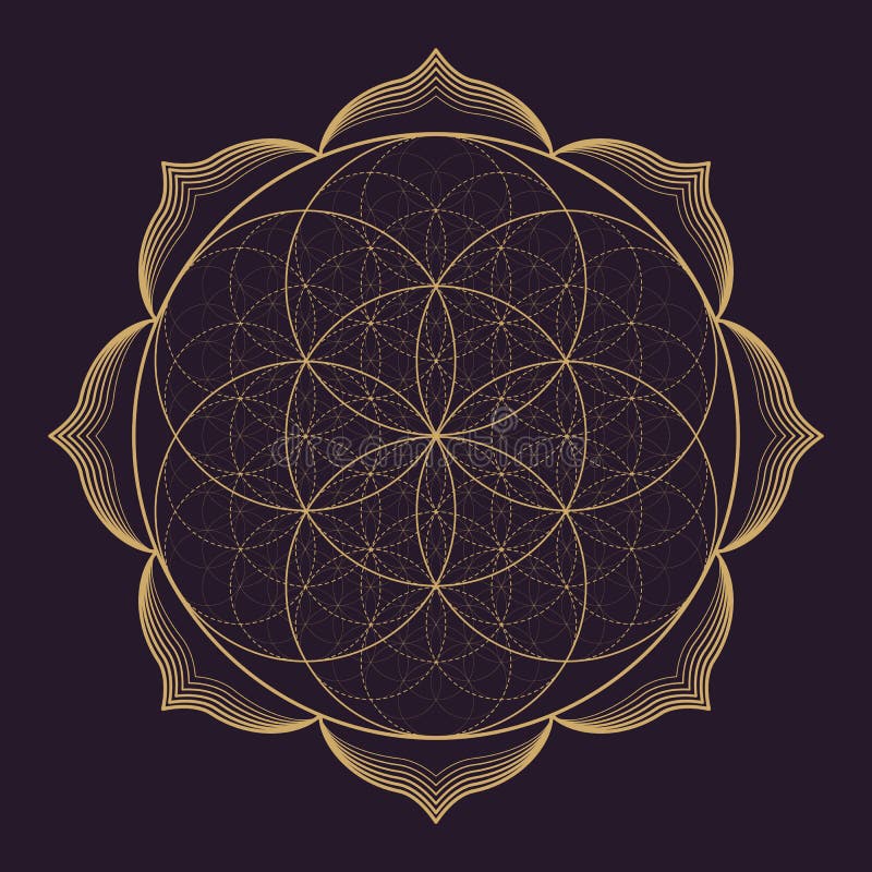 Illustration för geometri för vektormandala sakral royaltyfri illustrationer