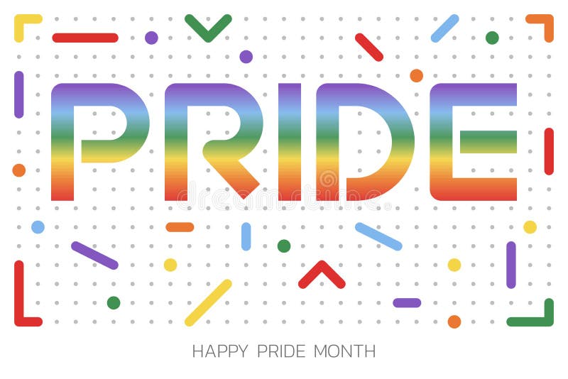 Illustration för LGBT Pride Month med typografitext i regnbågefärg : Vektorillustration - Ve stock illustrationer Illustration för LGBT Pride Month med typografitext i regnbågefärg : Vektorillustration - Ve stock illustrationer