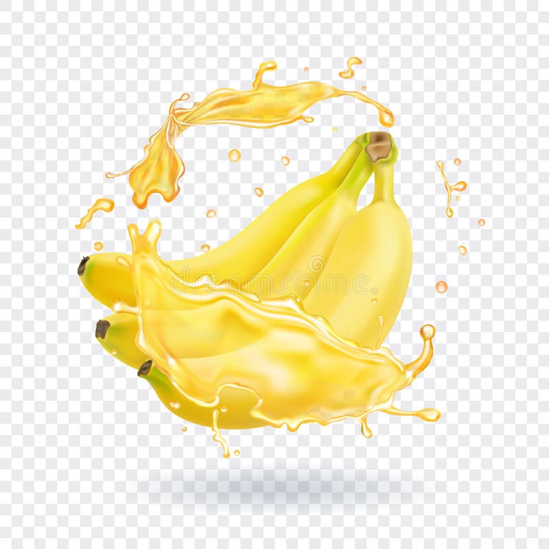 Illustration för ny fruktsaft för banan realistisk Fruktvektorsymbol stock illustrationer Illustration för ny fruktsaft för banan realistisk Fruktvektorsymbol stock illustrationer