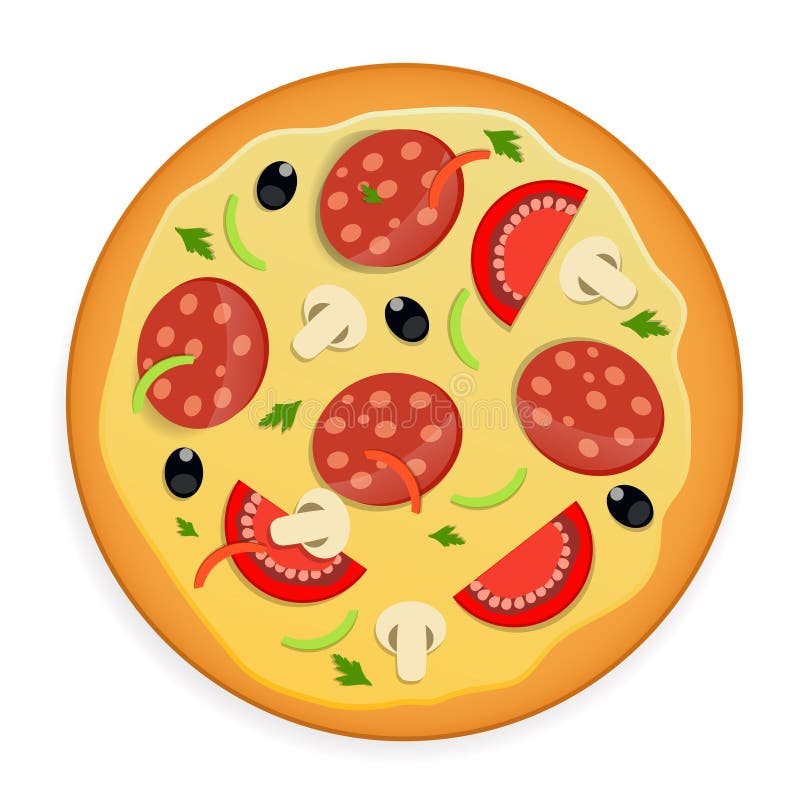 Illustration för pizzasymbolsvektor. stock illustrationer Illustration för pizzasymbolsvektor. stock illustrationer