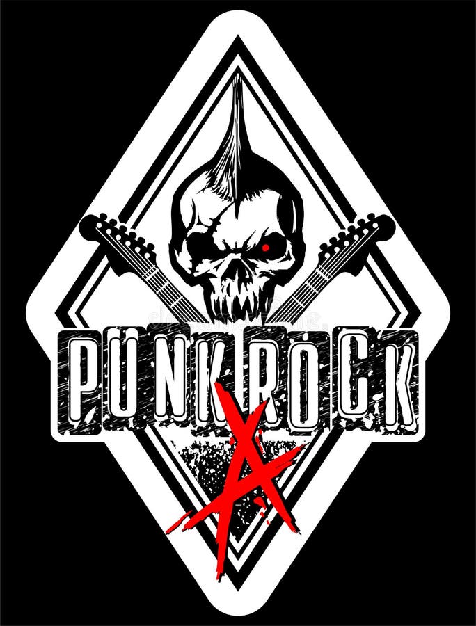 Illustration för punkrockskallevektor vektor illustrationer Illustration för punkrockskallevektor vektor illustrationer