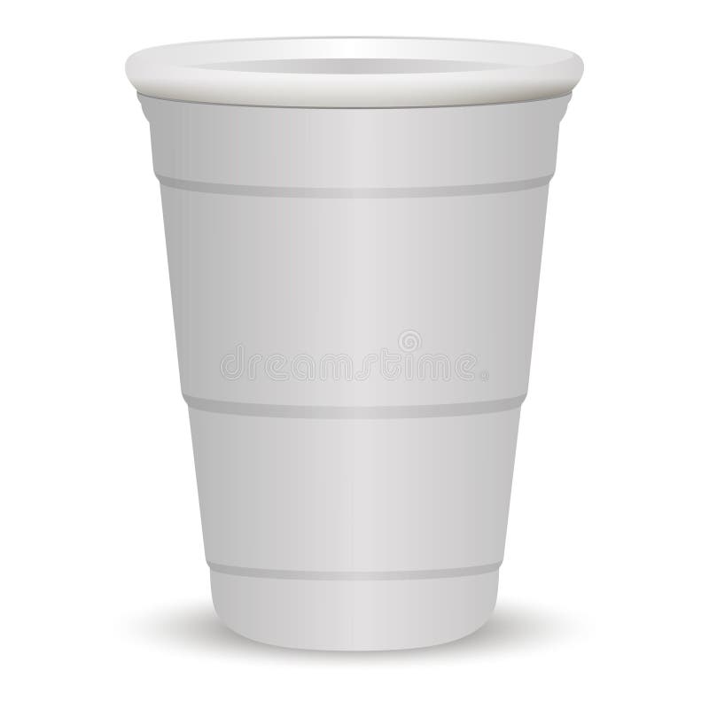 Illustration för vektor 3d för vit partikopp realistisk Modell för disponibel plast- eller för pappers- behållare vektor illustrationer Illustration för vektor 3d för vit partikopp realistisk Modell för disponibel plast- eller för pappers- behållare vektor illustrationer