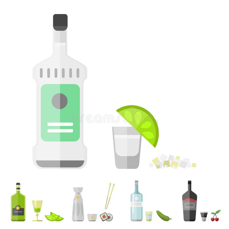 Illustration för vektor för exponeringsglas för mellanmål för lager för flaska för aptitretare för coctail för alkoholdrinkdrycke royaltyfri illustrationer Illustration för vektor för exponeringsglas för mellanmål för lager för flaska för aptitretare för coctail för alkoholdrinkdrycke royaltyfri illustrationer