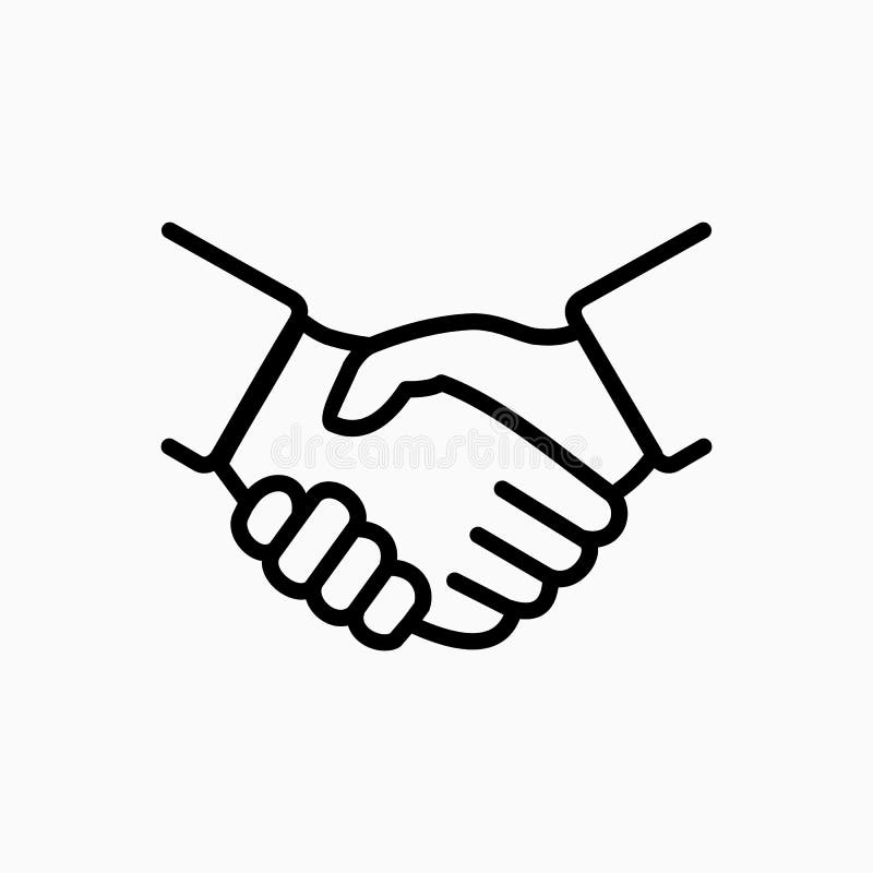 Illustration för vektor för handskakningsymbol enkel Avtalet eller partnern instämmer