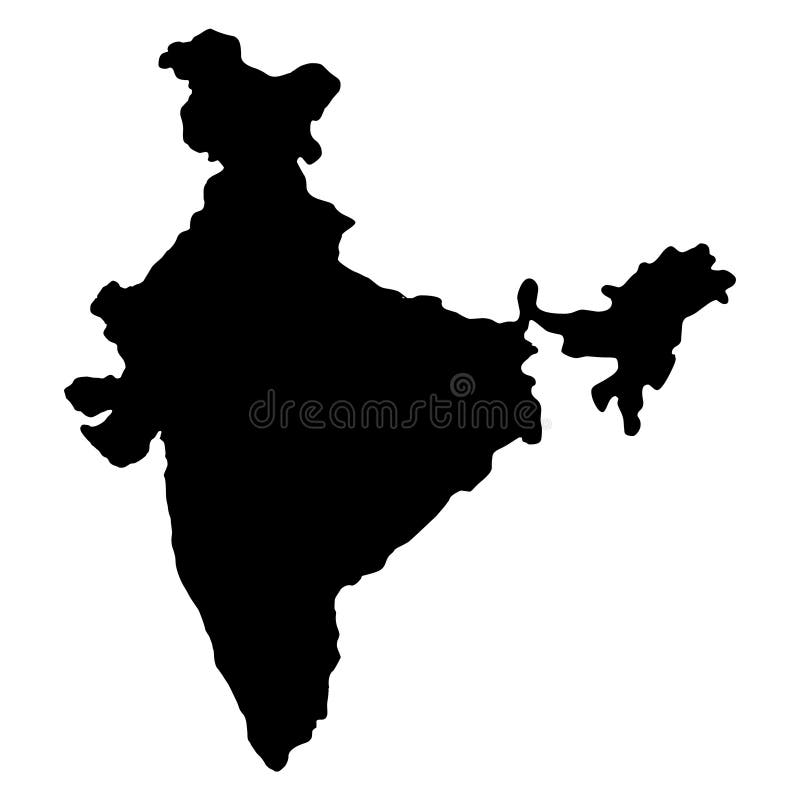 Illustration för vektor för Indien översiktskontur
