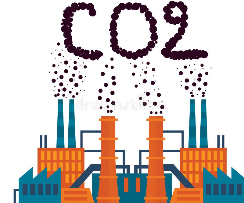 Illustration of a gaseous emissions royalty free illustration