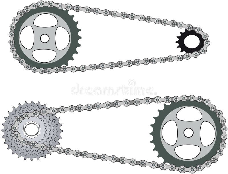 Bicycle gears and chain stock vector. Illustration of chain - 18420547