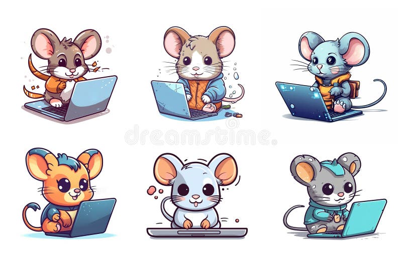 Illustration of Generated Ai Technology, Ivy Mice Relayers with