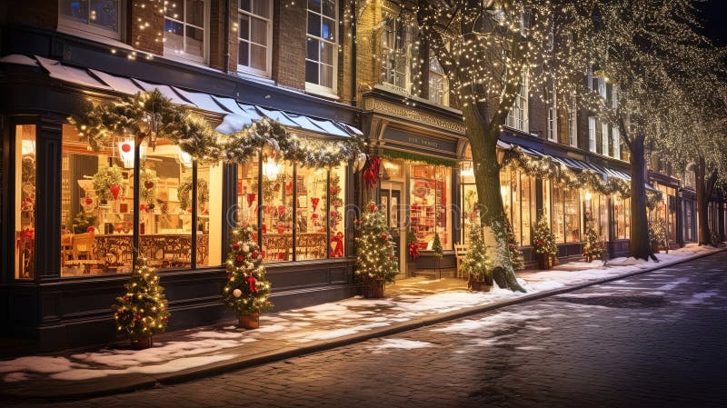 Enchanting London Christmas at 1850 Stock Illustration - Illustration ...