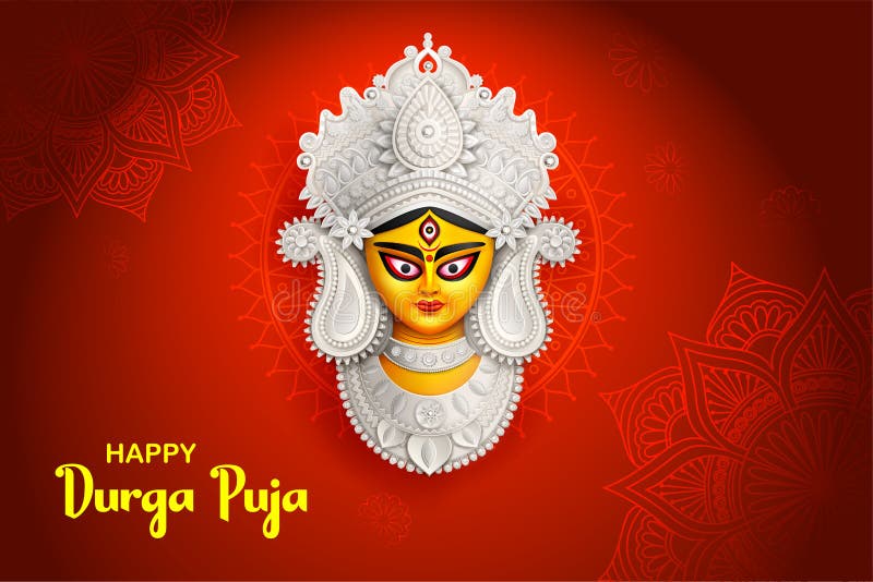 Khuôn mặt của nữ thần Durga trong nền vui vẻ Durga Puja Subh Navratri: Trong cuộc hội ngộ Subh Navratri lần này, bạn sẽ có cơ hội được ngắm nhìn khuôn mặt đầy quyến rũ của nữ thần Durga trên nền vui vẻ và phong cách Ấn Độ. Hãy đến để tận hưởng không khí lễ hội sôi động và khám phá vẻ đẹp tuyệt vời của nữ thần Durga.