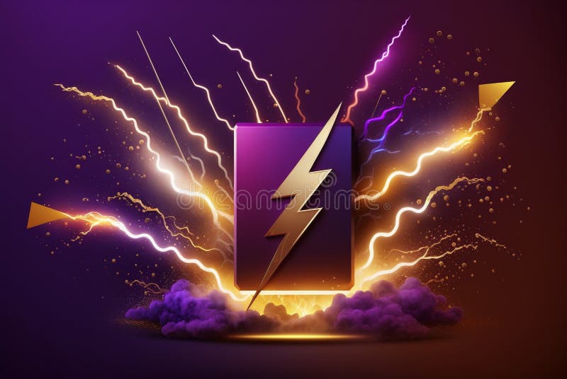 Illustration the Gold Bar Exploded into Multicolored Lightning