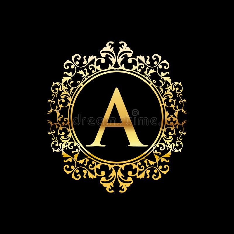 Illustration Of Gold Luxury Logo Design Stock Vector