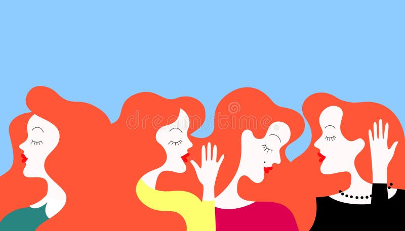 Two Gossip Women in Night Club Stock Vector - Illustration of drink