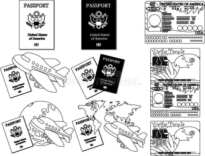 This is the Illustration of a American passport. This is the Illustration of a American passport