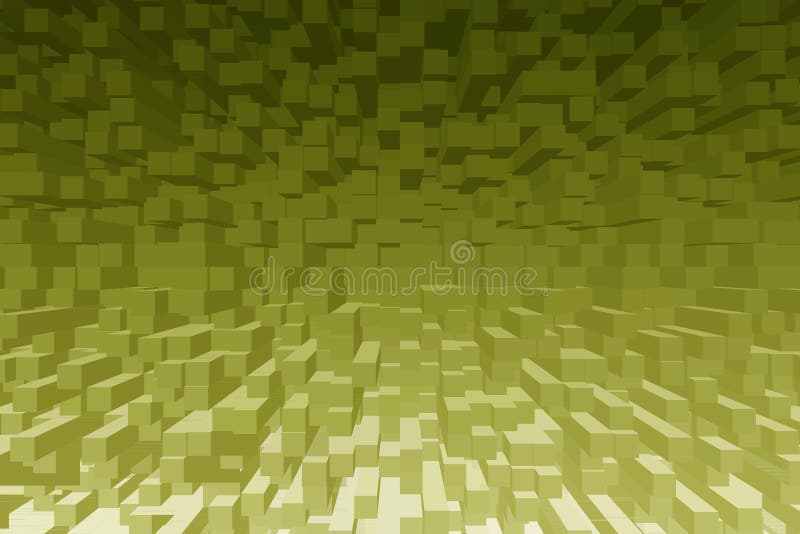 Illustration of Gradient Olive Green 3D Cubes for Backdrop stock illustration