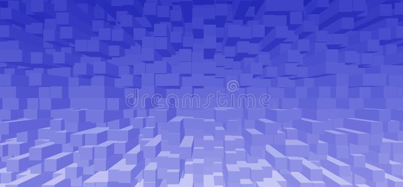 Illustration of Gradient Ultramarine Blue 3D Cubes for Abstract Background stock illustration