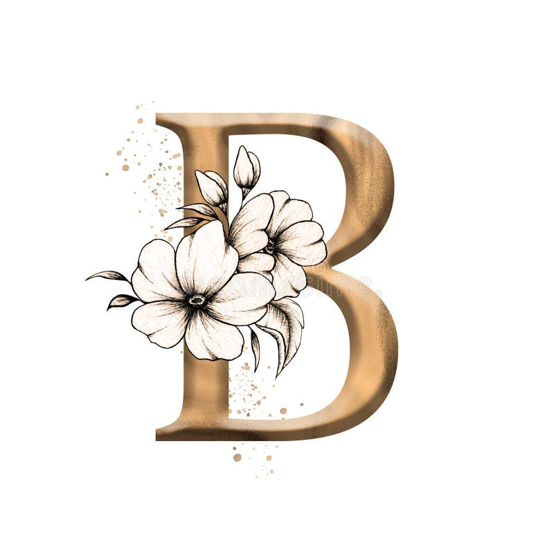 Graphic Floral Alphabet, Gold Letter P with Vintage Flowers Bouquet  Composition, Unique Monogram Initial Perfect for Wedding Stock Illustration  - Illustration of decorative, leaf: 231061655