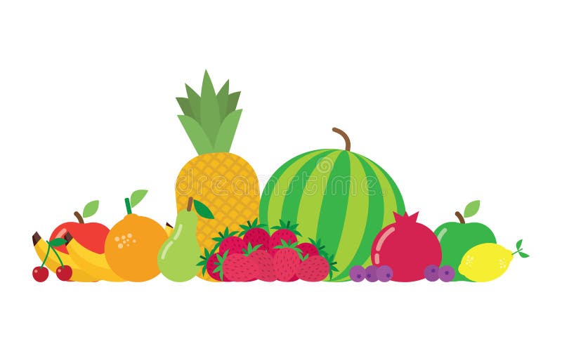 Group of fruits stock illustration. Illustration of colorful 58931152