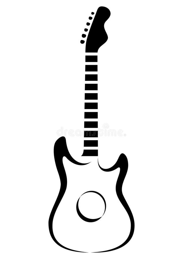 Силуэт гитара рисунок