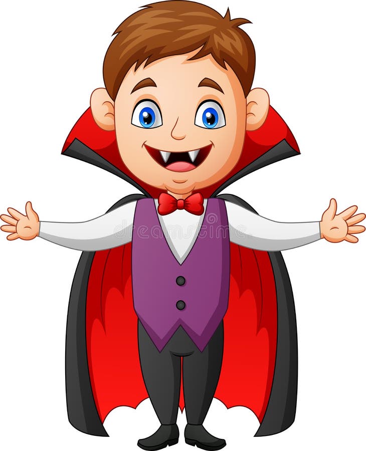 Halloween Kid Vampire Cartoon Stock Illustration - Illustration of ...