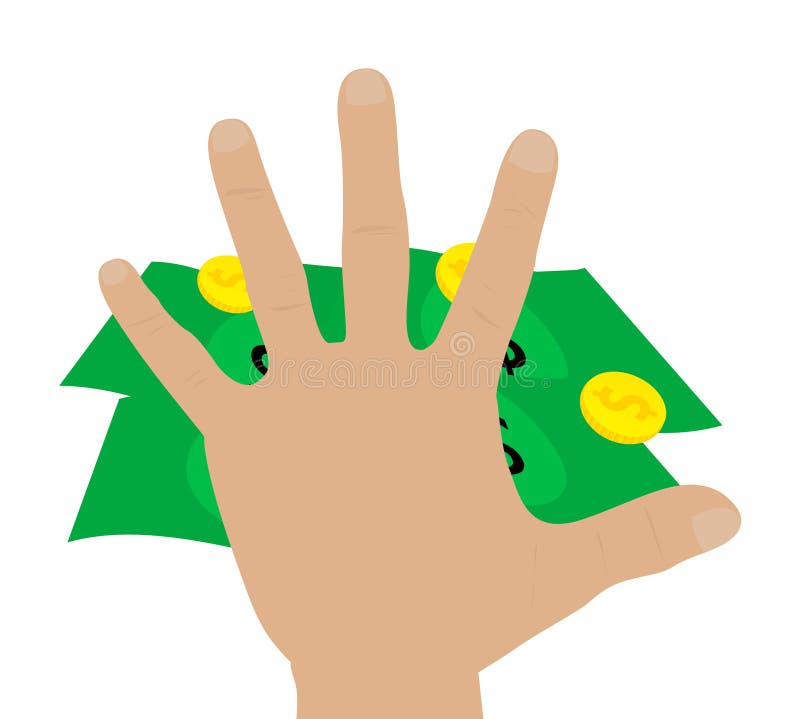 Illustration of a hand grabbing money