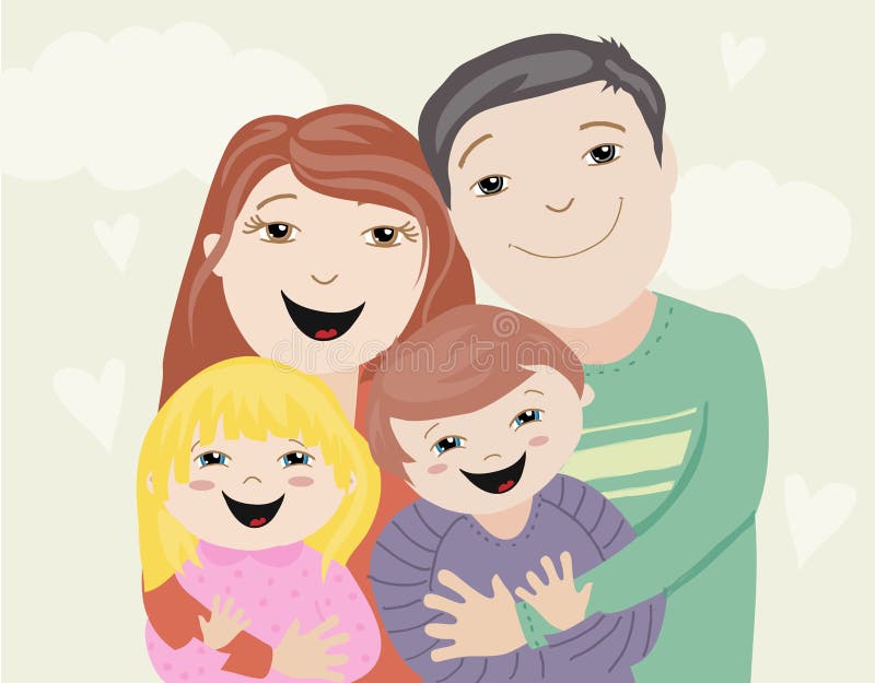Illustration of a happy family vector illustration Illustration of a happy family vector illustration