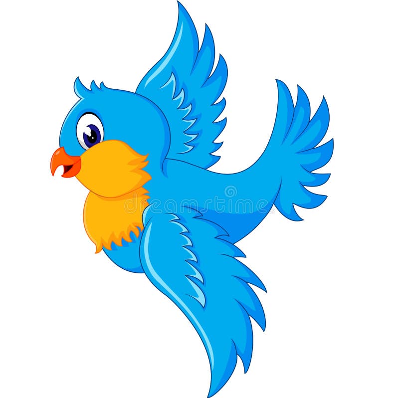 Illustration of Happy Flying Bird Stock Vector - Illustration of ...