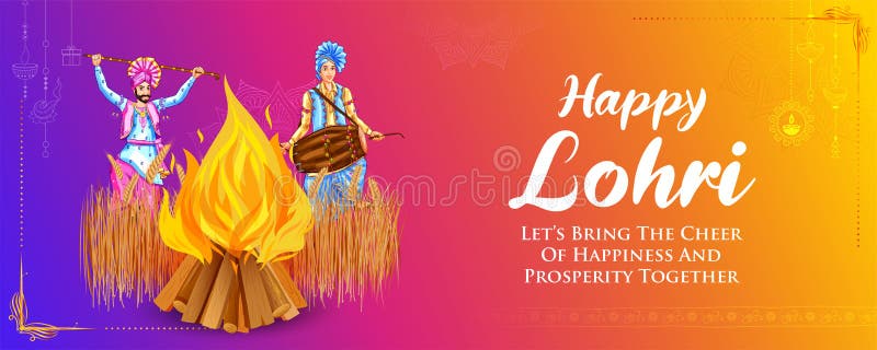 Happy Lohri Holiday Background for Punjabi Festival Stock Image - Image of  harvest, banner: 237824163