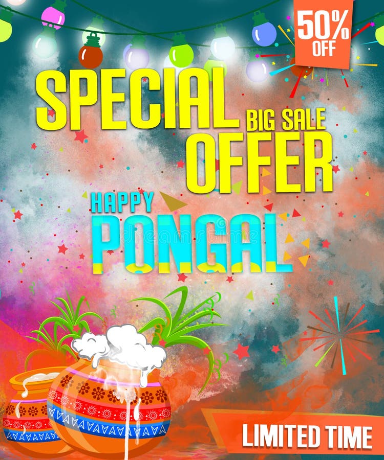 Illustration of Happy Pongal Holiday Festival Celebration Background, Poster,  Banner Stock Illustration - Illustration of poster, celebration: 107521992