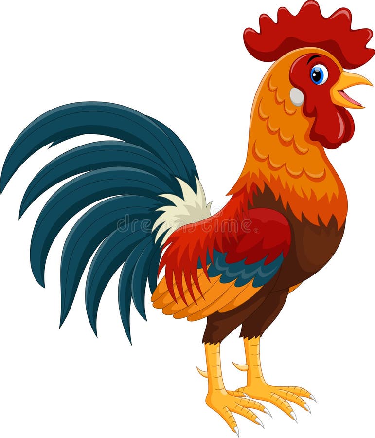 Illustration of Happy Rooster Cartoon Stock Illustration - Illustration of  character, animal: 111993839