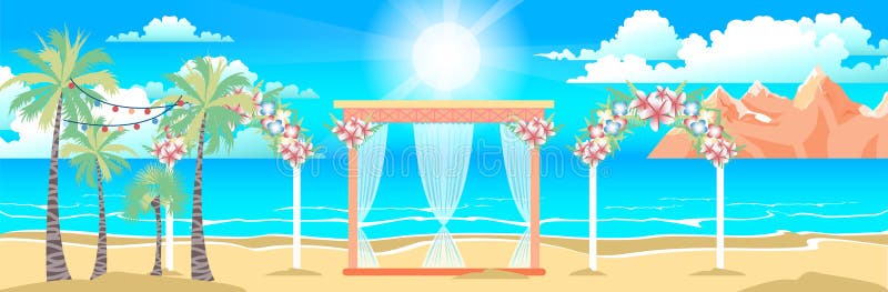 Beach Wedding Stock Illustrations 7 988 Beach Wedding