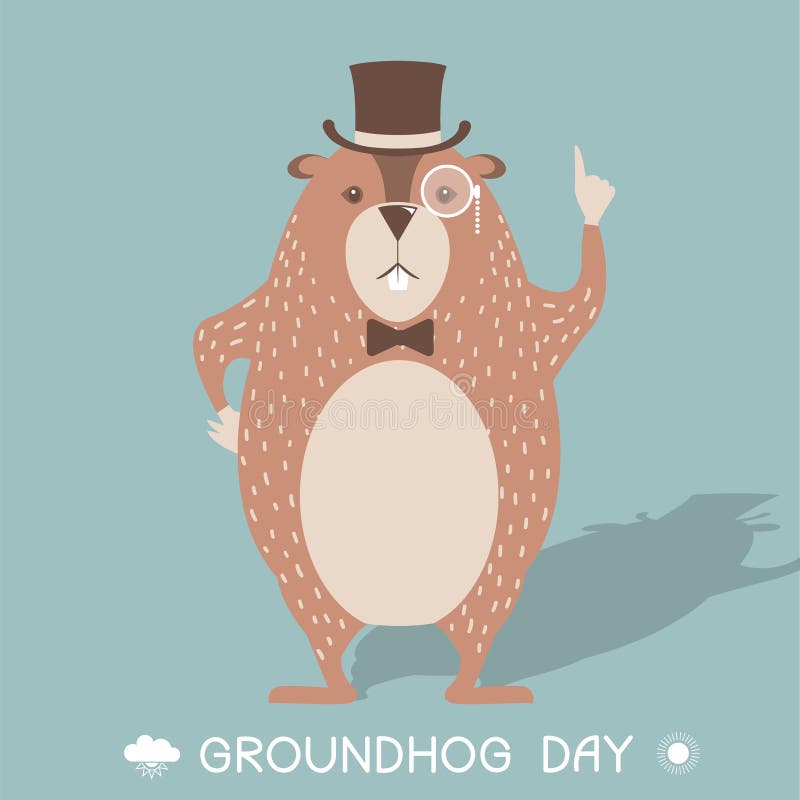 Illustration heureuse de carte de jour de Groundhog illustration libre de droits Illustration heureuse de carte de jour de Groundhog illustration libre de droits