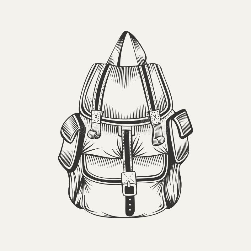 Illustration of Hiking Backpack Stock Vector - Illustration of icon ...