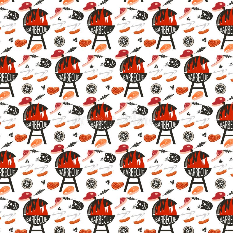 Illustration Hintergrund nahtlosen bbq vektor abbildung Illustration Hintergrund nahtlosen bbq vektor abbildung