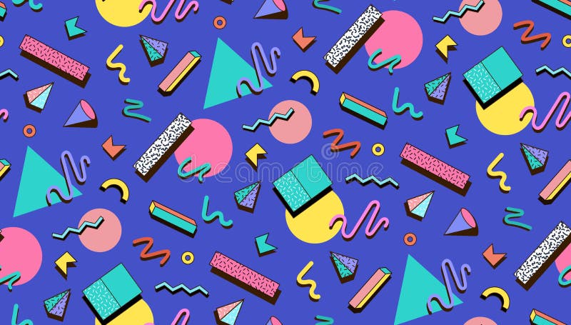 Illustration for hipsters Memphis style. stock illustration