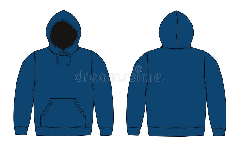 Illustration of Hoodie Hooded Sweatshirt / Navy Blue Stock Vector