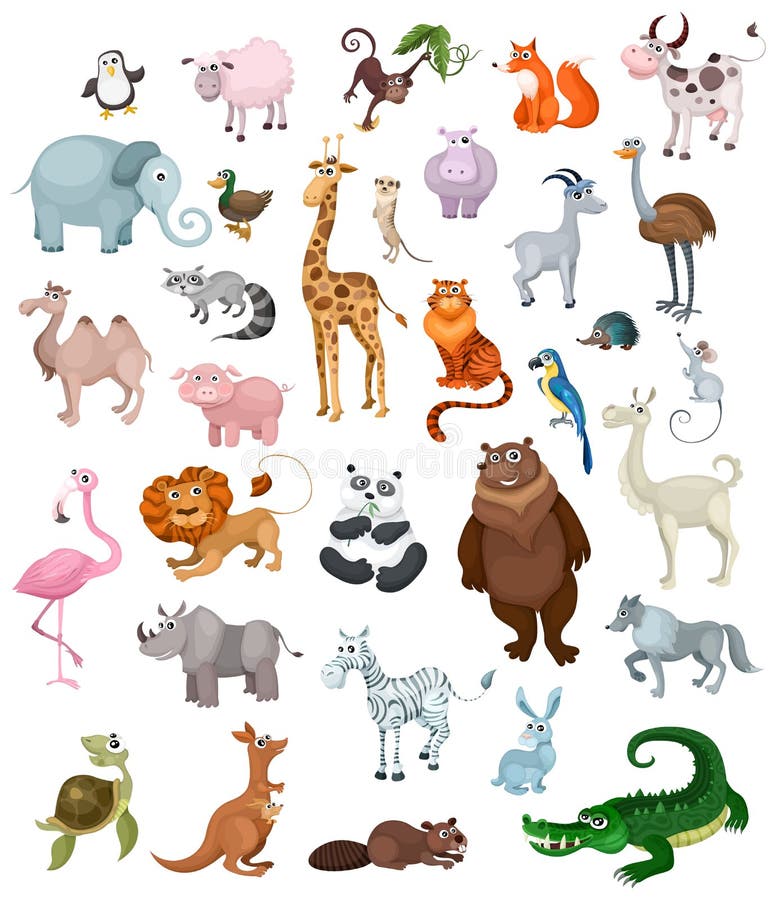 Big animals set stock vector. Illustration of celebration - 11288670