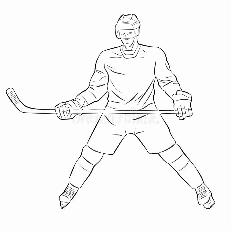 Illustration Ice Hockey Player, Vector Draw Stock Vector - Illustration of  goal, champion: 121806872