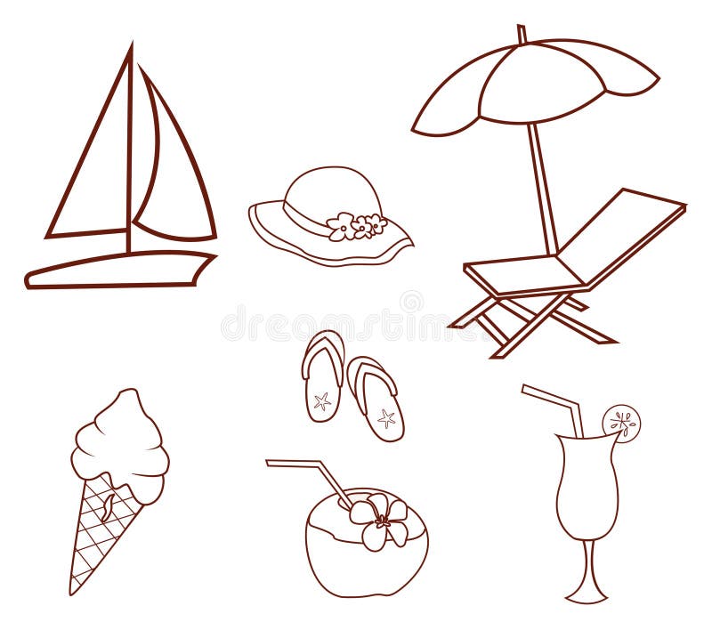 Illustration Icon Collection Black and White of Set Vector Stock Vector