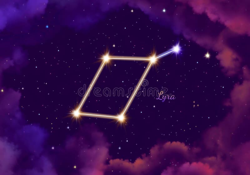 Image Constellation Lyra Stock Illustration - Illustration of glow, science: 231323837